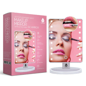Pursonic Beauty Collection: Heated Curler, LED Mirror, Blender Sponge, & Brush Set