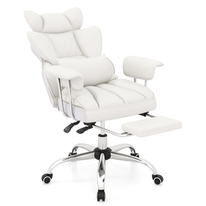 PU Leather Home Office Chair 400 lbs High Back Executive Chair-White