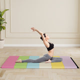 PU Leather Tri-Folding Gymnastics Tumbling Mat with Carrying Handles-Macaron