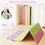 Gymnastics Vaulting Box with Detachable Mat Carrying Handle for Kids-Purple