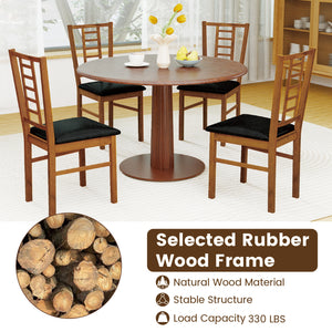 PU Leather Upholstered Wood Dining Chairs Set of 2-Walnut