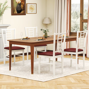 PU Leather Upholstered Wood Dining Chairs Set of 4-White