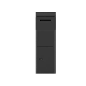 Package Delivery Box for Outside with Anti-Theft Baffle Sloped Roof-Black