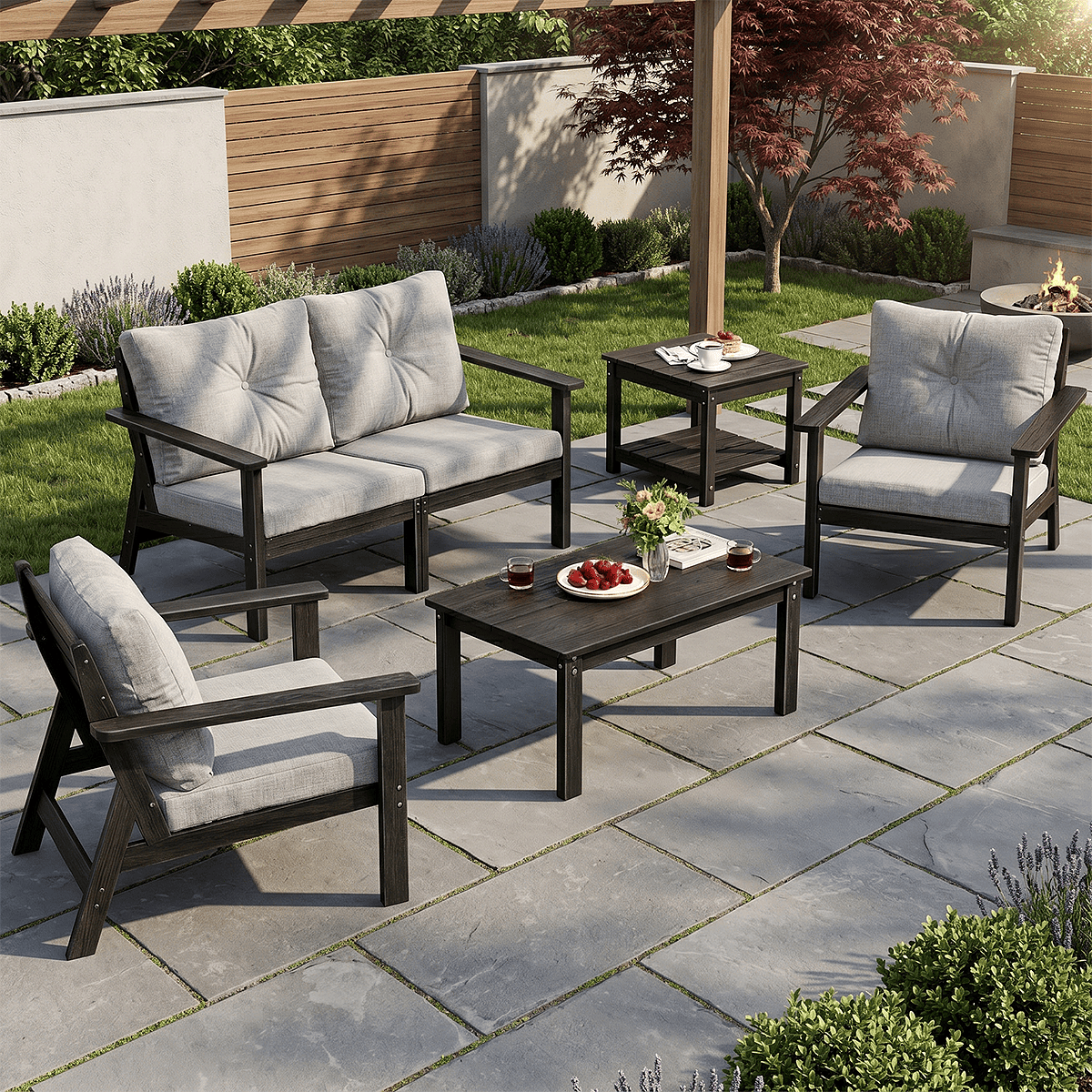 Corex HDPE Outdoor Sectional Sofa, 6-Piece