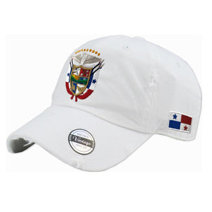 Vintage Panama Hats with Embroidered Panama Shield and Flag