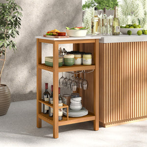 Patio Acacia Wood Storage Cabinet Patio Buffet Cabinet Bar Table