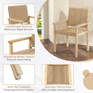 Indoor Outdoor Wood Chair Set of 2-Natural