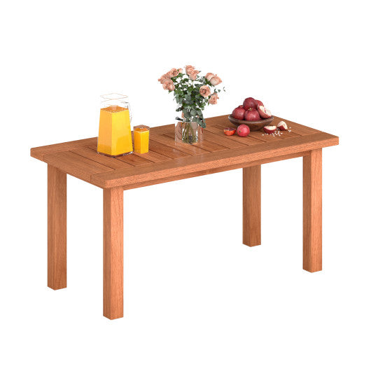 Patio Coffee Table with Slatted Tabletop for Deck  Poolside