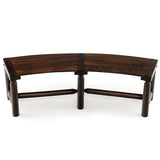 Patio Curved Bench for Round Table Spacious and Slatted Seat
