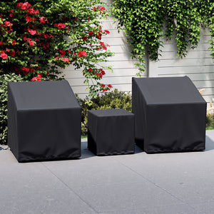 Patio Furniture Covers Waterproof Outdoor Conversation Covers for 3 Pieces Bistro Set-Black