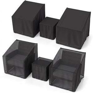 Patio Furniture Covers Waterproof Outdoor Conversation Covers for 3 Pieces Bistro Set-Black