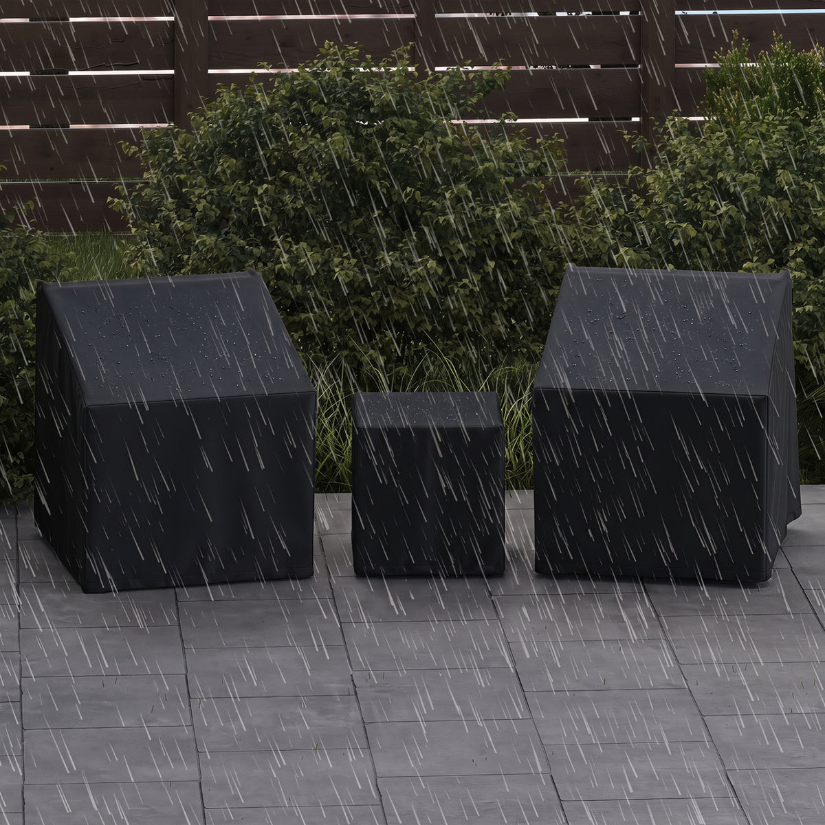Patio Furniture Covers Waterproof Outdoor Conversation Covers for 3 Pieces Bistro Set-Black