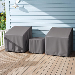 Patio Furniture Covers Waterproof Outdoor Conversation Covers for 3 Pieces Bistro Set-Gray