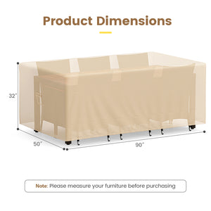 Patio Furniture Cover with Padded Handle and Click-Close Straps-90 x 50 x 32 inches