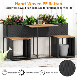 Patio Furniture Set with Raised Garden Bed for Porch and Yard