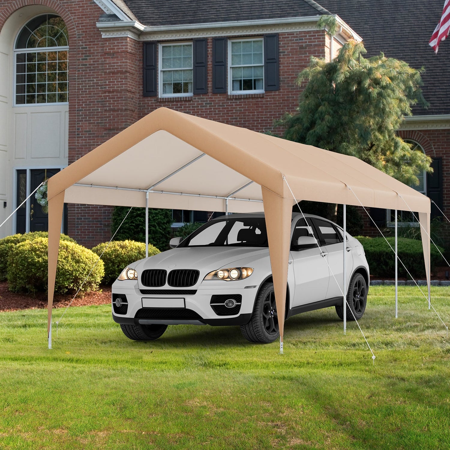 10 x 20 Feet Patio Heavy Duty  All-Weather Carport-without Sidewall by DirectDeals