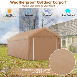 10 x 20 Feet Portable Garage Tent Carport with Galvanized Steel Frame-with Sidewall by DirectDeals