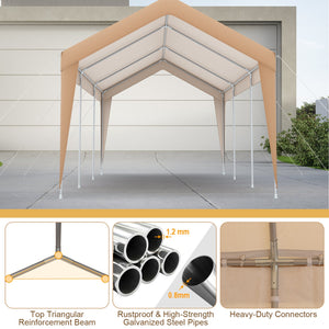10 x 20 Feet Patio Heavy Duty  All-Weather Carport-without Sidewall by DirectDeals