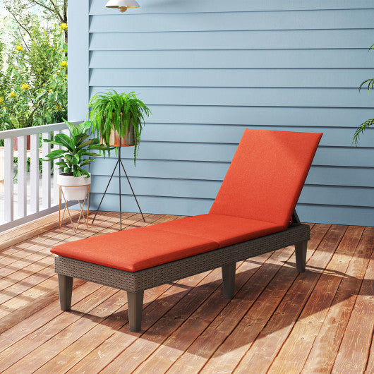 Patio Lounge Outdoor Recliner Chair with Cushion 3-Position Adjustable Backrest-Orange