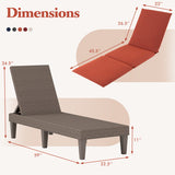 Patio Lounge Outdoor Recliner Chair with Cushion 3-Position Adjustable Backrest-Orange