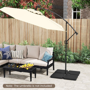 Patio Offset Umbrella Base with Easy-Fill Spouts