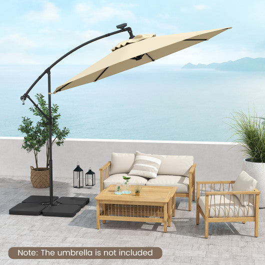 Patio Offset Umbrella Base with Easy-Fill Spouts