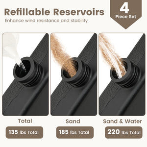 Patio Offset Umbrella Base with Easy-Fill Spouts