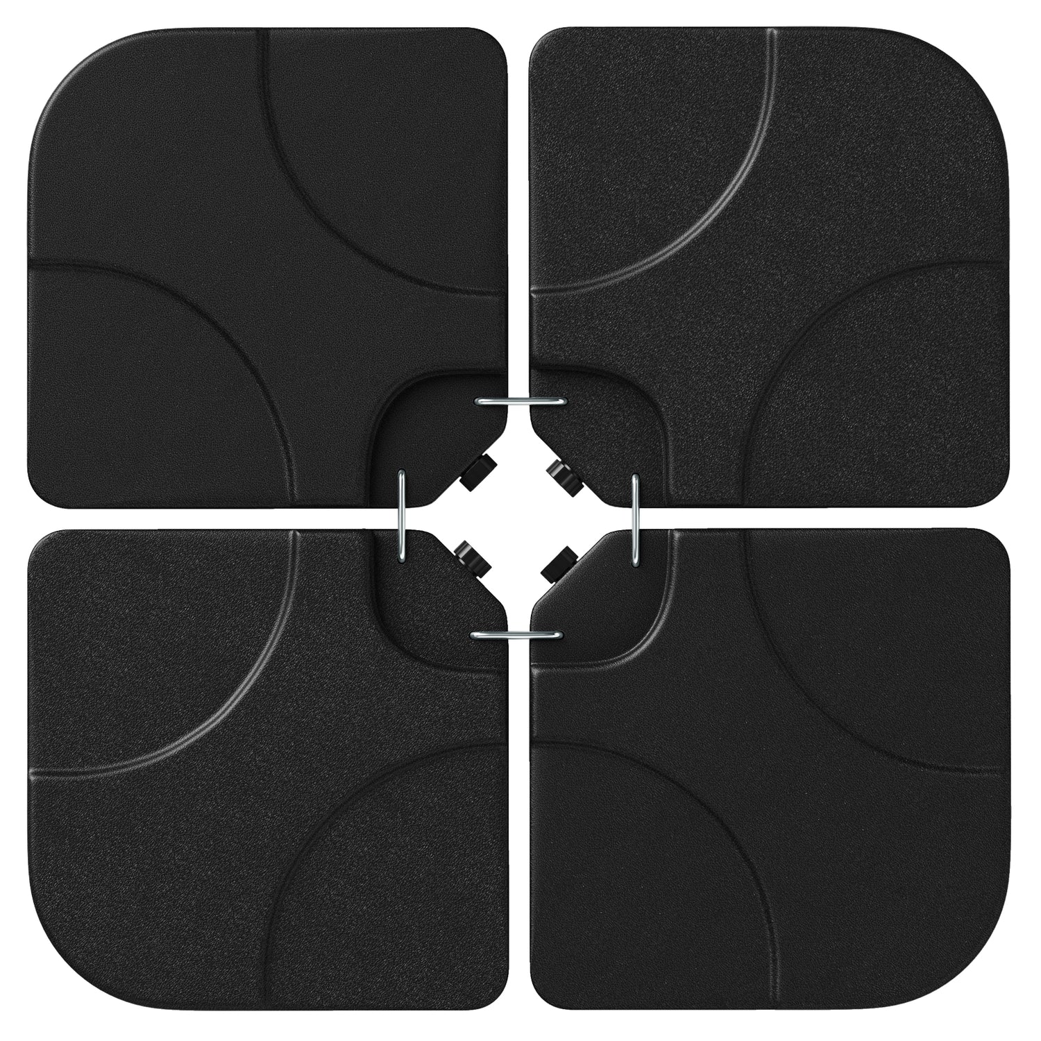 20 Inch Patio Offset Water Filled Plate Umbrella Base Sand-Black