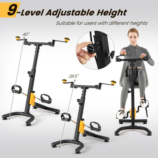 Pedal Exerciser with Adjustable Handgrip for Seniors-Yellow