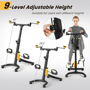 Pedal Exerciser with Adjustable Handgrip for Seniors-Yellow
