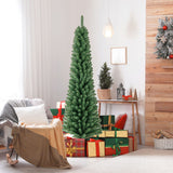 Pencil Christmas Tree with Memory Wire Branch Tips and Warm  LED Lights-6FT