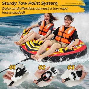 Towable Tube with Quick Connector and Drainage for Boating