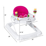 Adjustable Height Removable Folding Portable Baby Walker-Blue