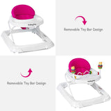 Adjustable Height Removable Folding Portable Baby Walker-Blue