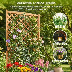 Planter Raised Bed with Trellis for Plant Flower Climbing-Orange