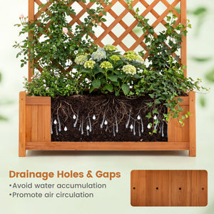 Planter Raised Bed with Trellis for Plant Flower Climbing-Orange