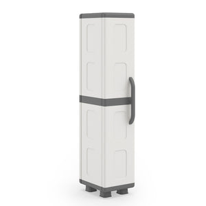 Plastic Kitchen Pantry with 4 Adjustable Shelves and Single Door for Living Room and Kitchen-Gray