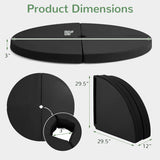 Pole Dance Crash Mat Round Portable Yoga Mat with EPE Foam-Black