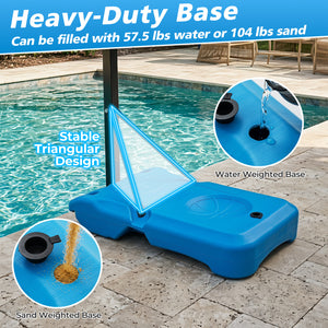 Pool Basketball Hoop with 3-Level Adjustable Height and Weighted Base