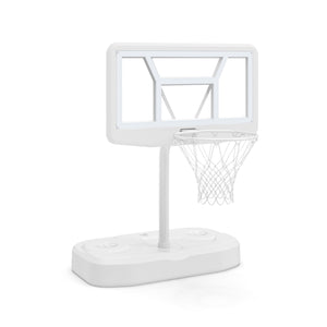 Pool Basketball Hoop Set with 2 Balls and Pump for Water Games-White
