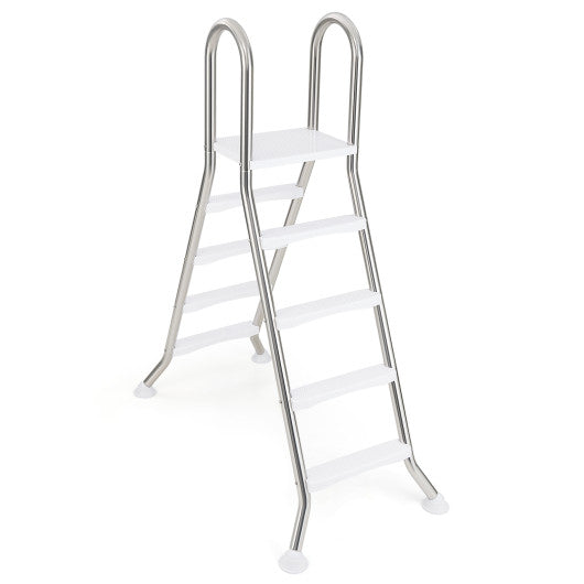 75.6" Above Ground Pool Ladder A-Frame Swimming Pool 4-Step Ladder for Up to 55" Pool Wall Height