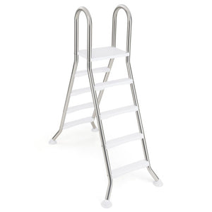 75.6" Above Ground Pool Ladder A-Frame Swimming Pool 4-Step Ladder for Up to 55" Pool Wall Height
