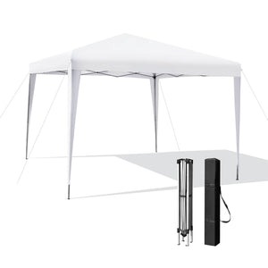 10 x 10 Feet Outdoor Pop-up Patio Canopy for  Beach and Camp-White by DirectDeals