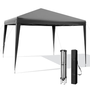 10 x 10 Feet Outdoor Pop-up Patio Canopy for  Beach and Camp-Gray by DirectDeals