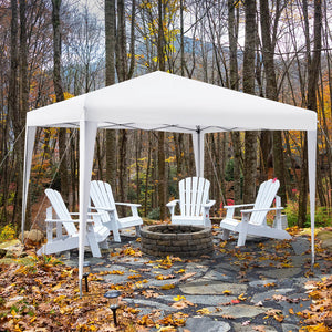 10 x 10 Feet Outdoor Pop-up Patio Canopy for  Beach and Camp-White by DirectDeals