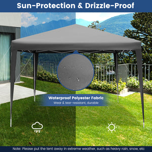 10 x 10 Feet Outdoor Pop-up Patio Canopy for  Beach and Camp-Gray by DirectDeals