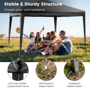 10 x 10 Feet Outdoor Pop-up Patio Canopy for  Beach and Camp-Gray by DirectDeals