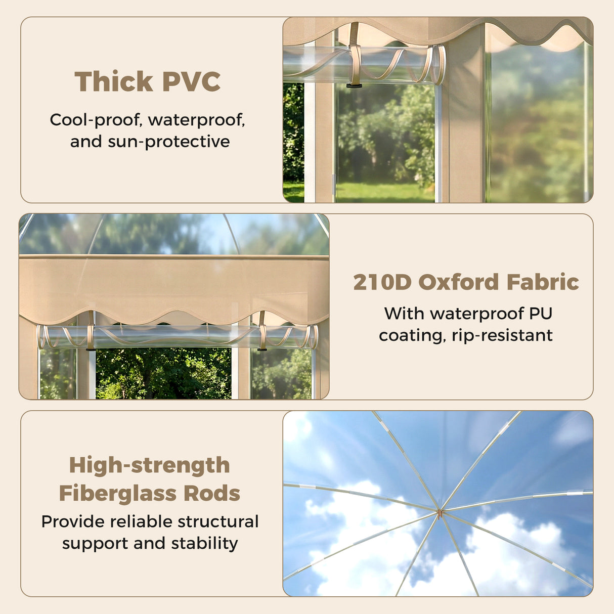 Pop Up Bubble Tent 10x10 FT for 8-10 People Weatherproof Pod with 540 ° Panoramic Clear PVC