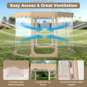 Pop Up Bubble Tent 10x10 FT for 8-10 People Weatherproof Pod with 540 ° Panoramic Clear PVC