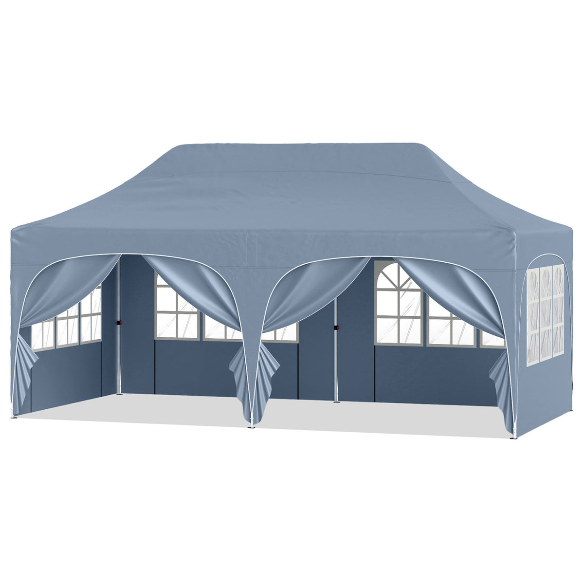 Pop Up Canopy Tent with 6 Removable Sidewalls for Patio-Gray